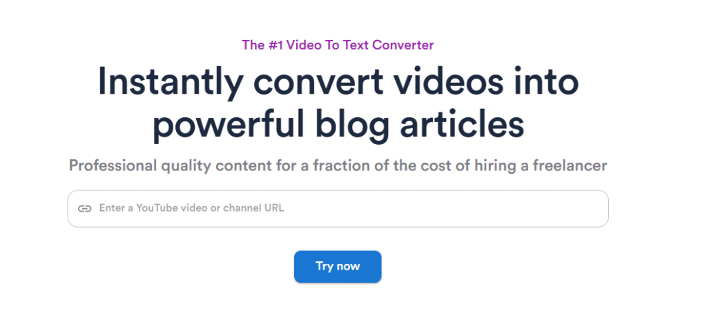 Instantly convert videos into powerful blog articles - Video to Blog